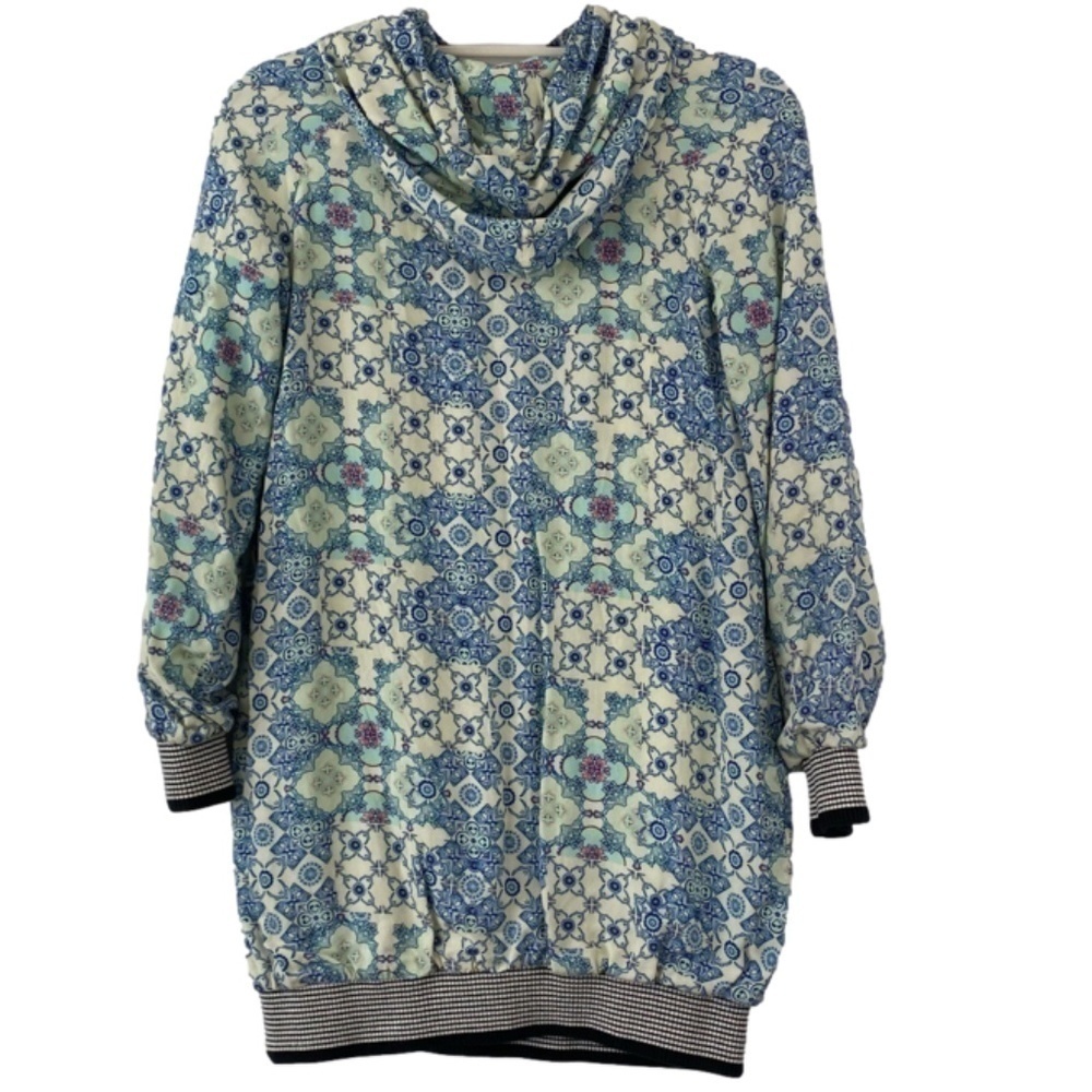 HILARY MacMillan size XS tunic length lined hooded shirt ribbed cuffs and hips - Picture 11 of 12